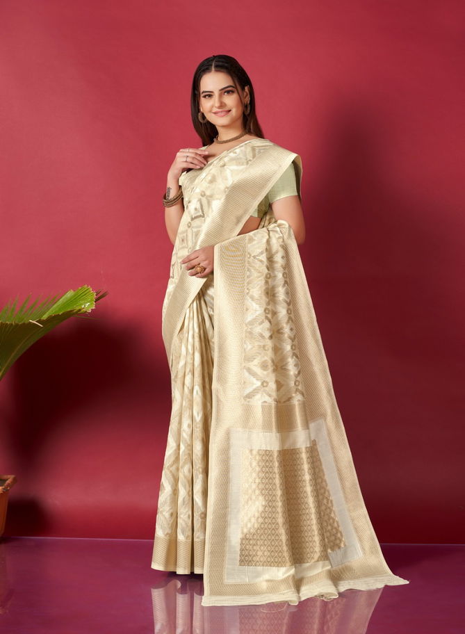 Muskan Linen Party Wear Sarees Catalog